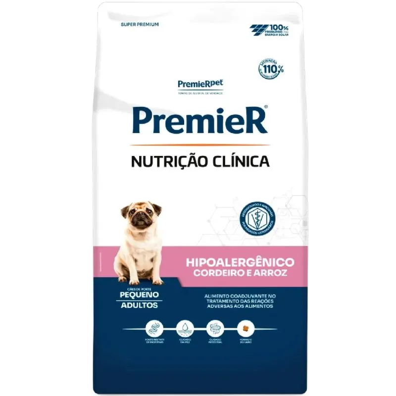 Ração Premier Nutrição Clínica Hipoalergênica Cães de Pequeno Porte Sabor Cordeiro