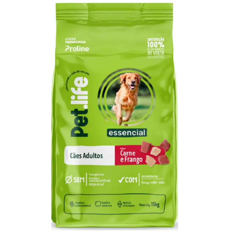 Ração Pet Life Adultos Essencial 15 Kg