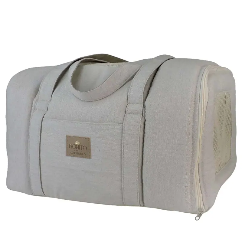 Bolsa de Transporte Bonito pra Cachorro Linen Bege U