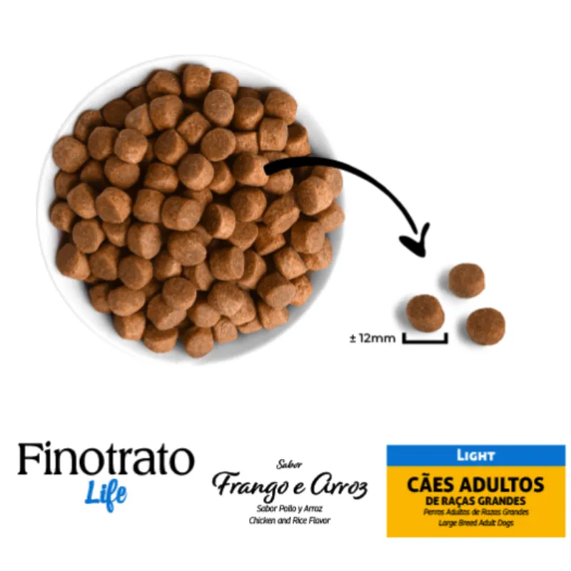 Ração Finotrato Life Light Sabor Frango e Arroz para Cães Raças Grandes e Gigantes 15 Kg