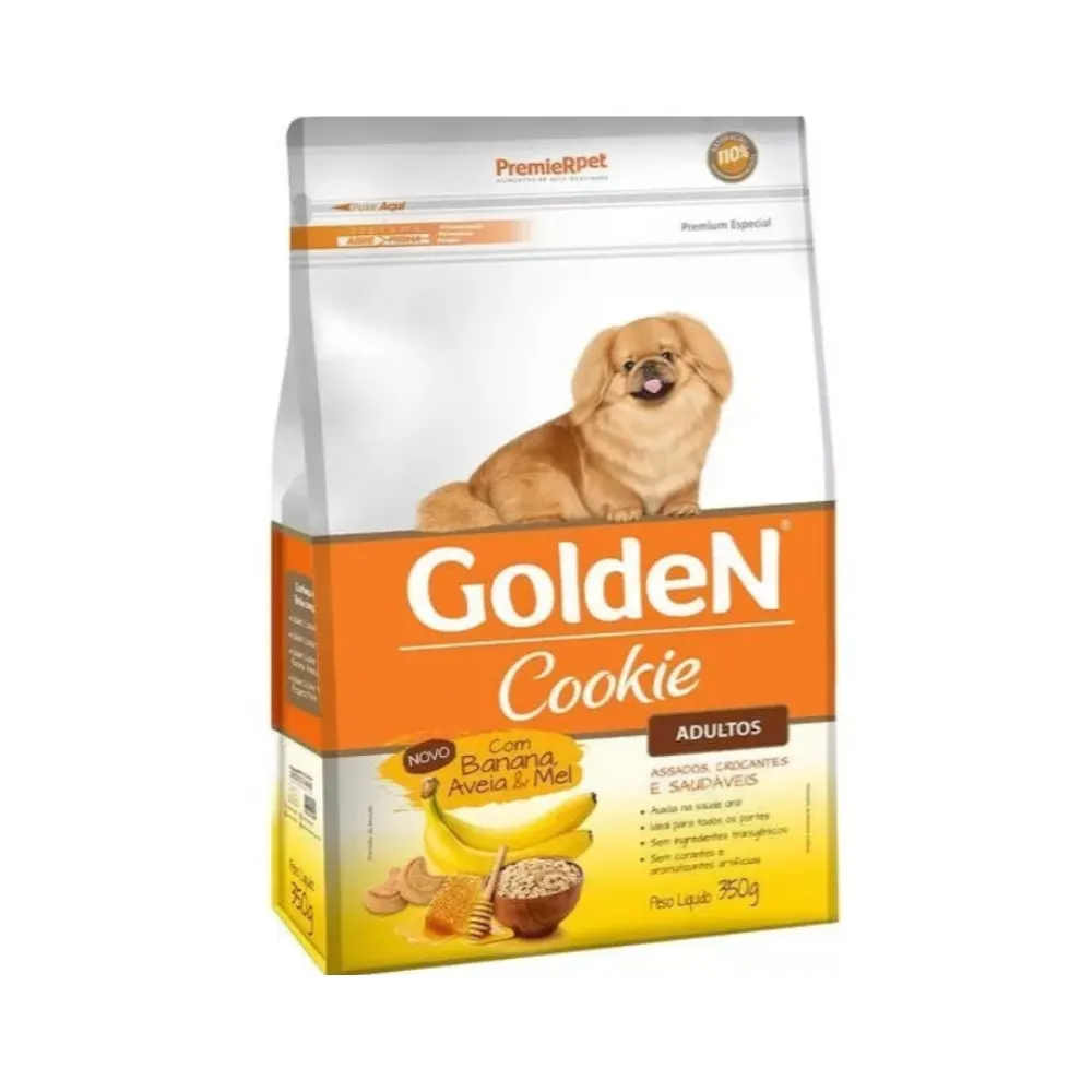 Biscoito Golden para Cães Adultos Banana Aveia e Mel 350g