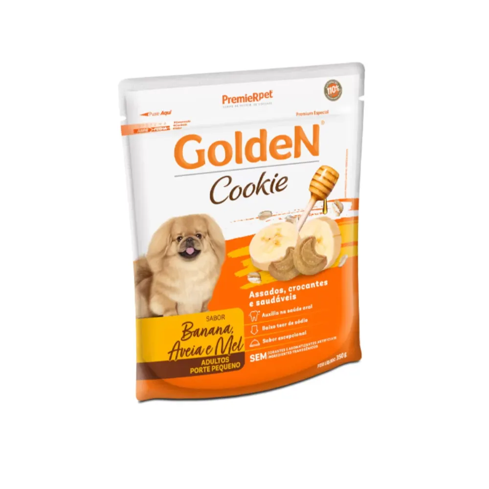 Biscoito Golden para Cães Adultos Banana Aveia e Mel 350g