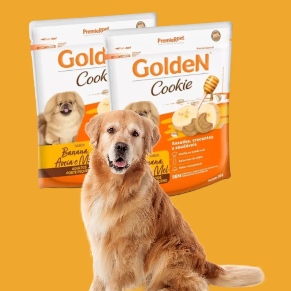 Biscoito Golden para Cães Adultos Banana Aveia e Mel 350g