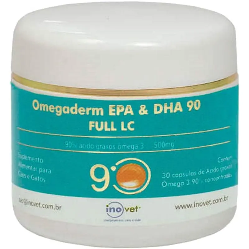 Omegaderm 90% EPA/DHA 500 mg com 30 Capsulas Gelatinosas