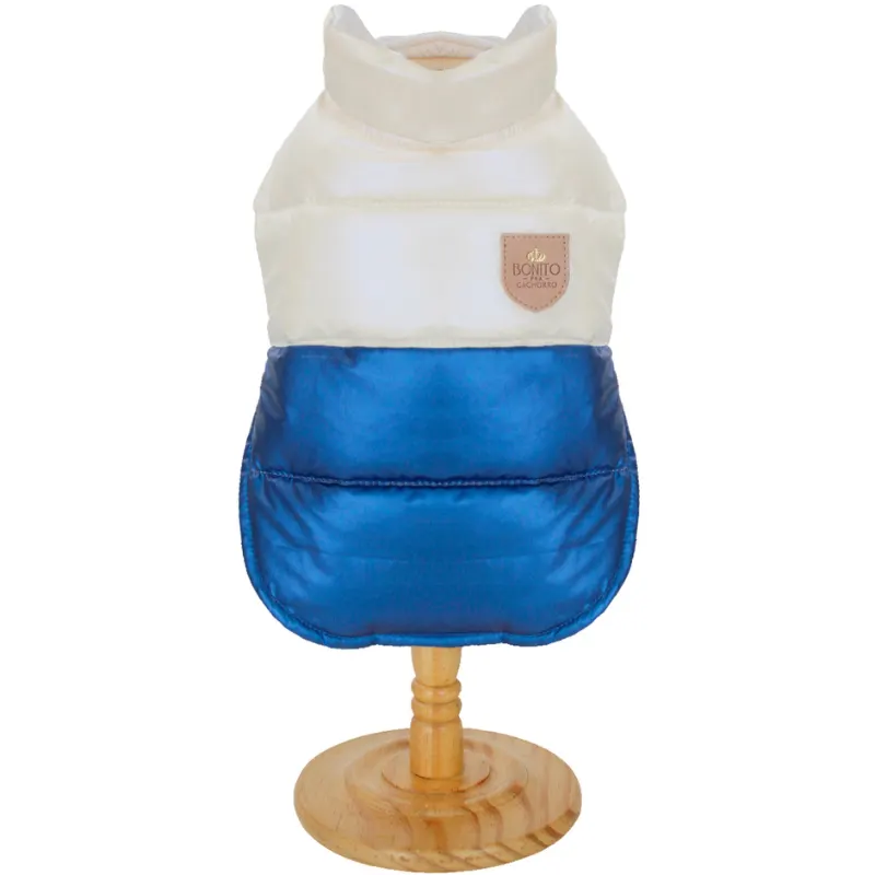 Capa Puffer Azul Bonito pra Cachorro