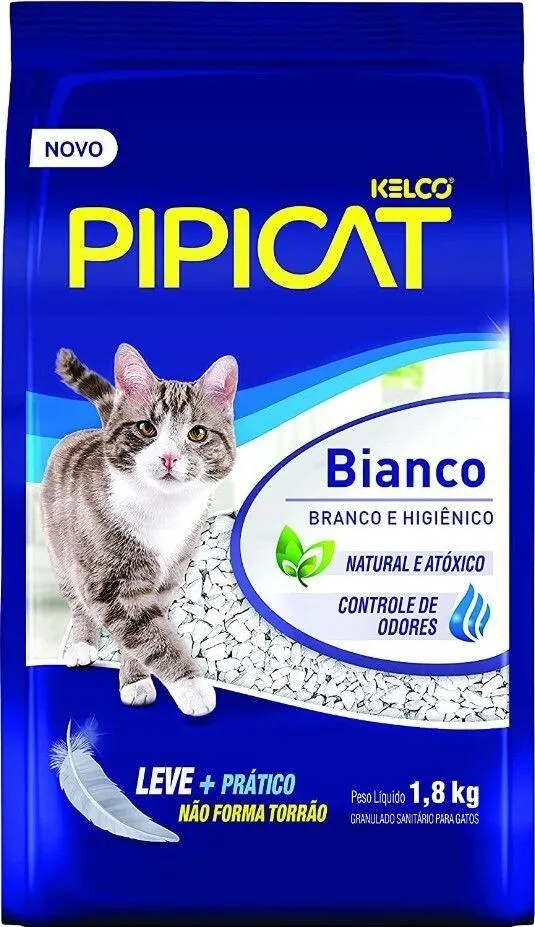 Pipicat Granulado Sanitario Bianco Branco/Azul 1,8kg