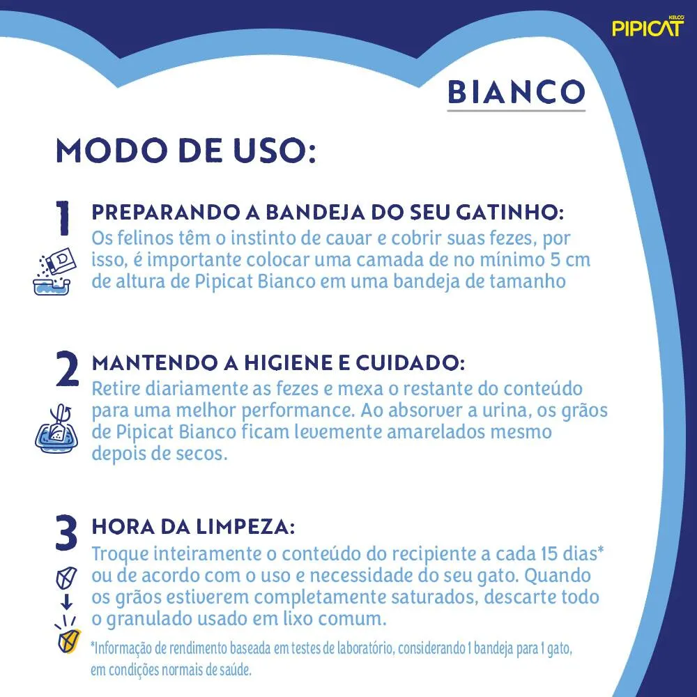Pipicat Granulado Sanitario Bianco Branco/Azul 1,8kg