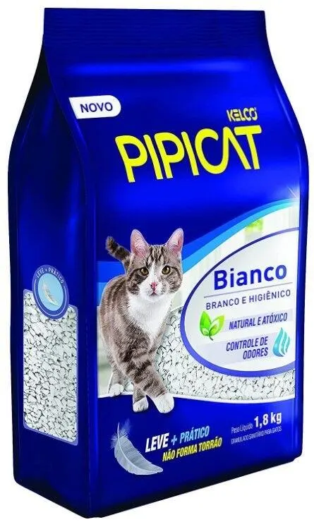 Pipicat Granulado Sanitario Bianco Branco/Azul 1,8kg