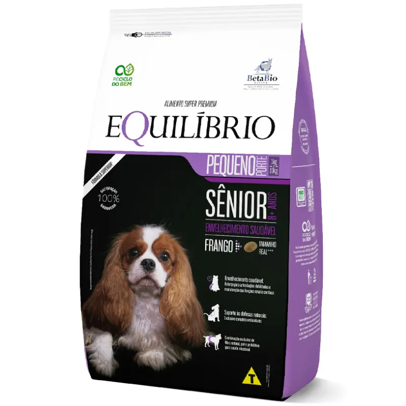 Ração Equilíbrio para Cães Sênior de Pequeno Porte Sabor Frango 1 Kg