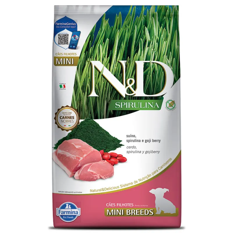 Ração N&D Spirulina Cães Filhotes Mini Suíno 2 Kg