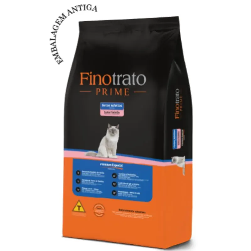 Ração Finotrato Prime para Gatos Adultos Sabor Salmão 3 Kg