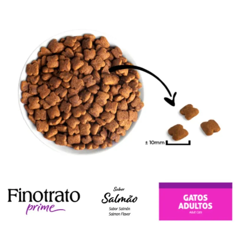 Ração Finotrato Prime para Gatos Adultos Sabor Salmão 3 Kg