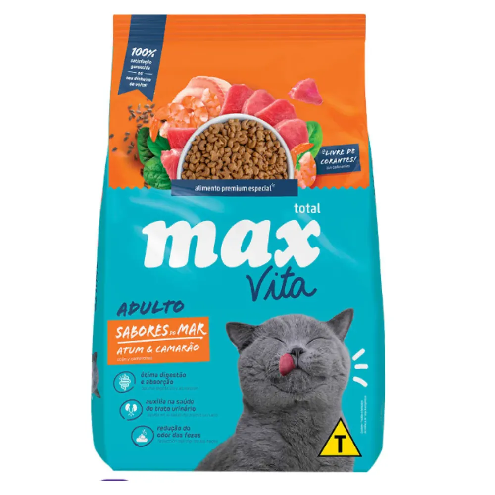 Ração Max Cat Vita Sabores Mar Atum Camarão Gatos Adultos 20 Kg