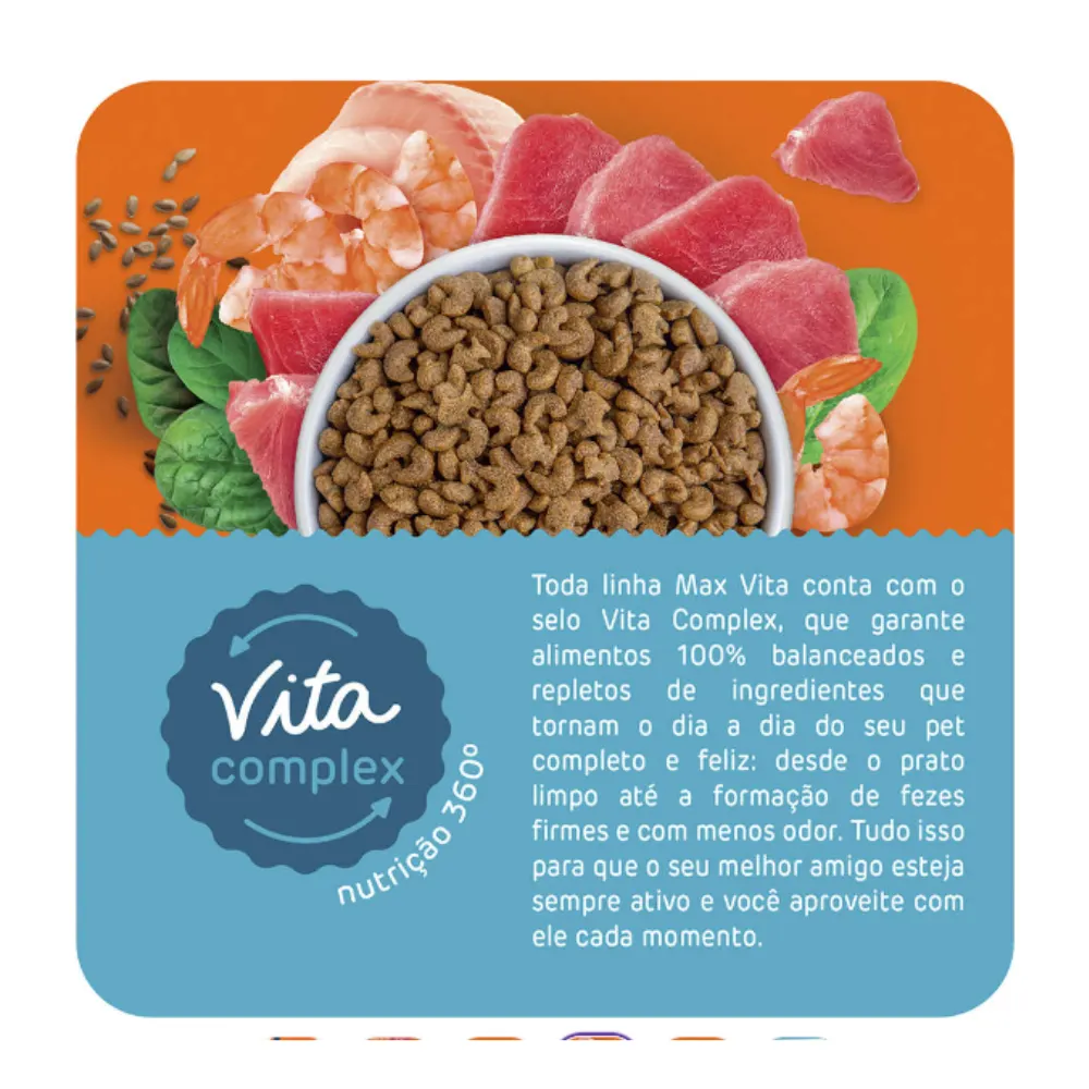 Ração Max Cat Vita Sabores Mar Atum Camarão Gatos Adultos 20 Kg