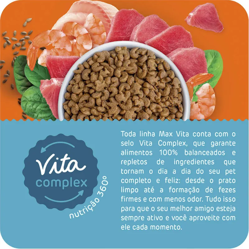 Ração Max Cat Vita Sabores Mar Atum Camarão Gatos Adultos 20 Kg