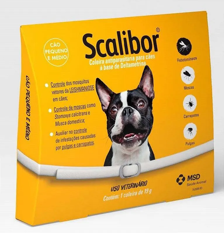 2 Coleira Antipulgas Scalibor Cães Pequenos e Médios 48 cm