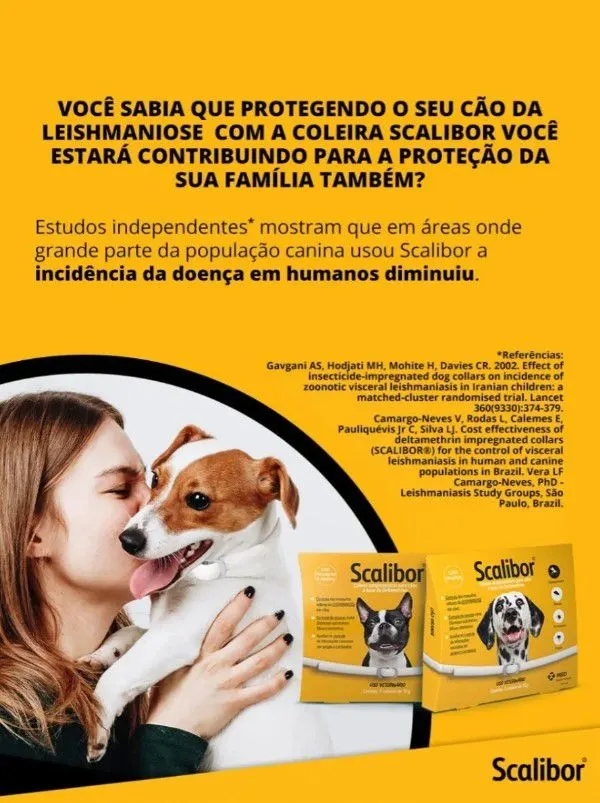 2 Coleira Antipulgas Scalibor Cães Pequenos e Médios 48 cm