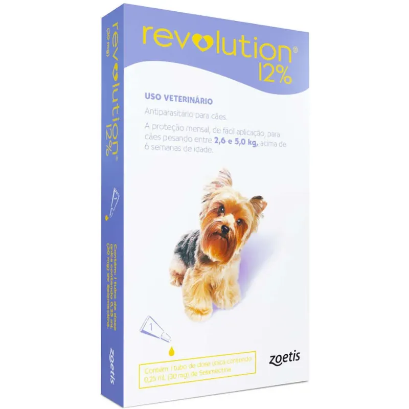 Revolution 12% Para Cães 2,6 Kg e 5 kg