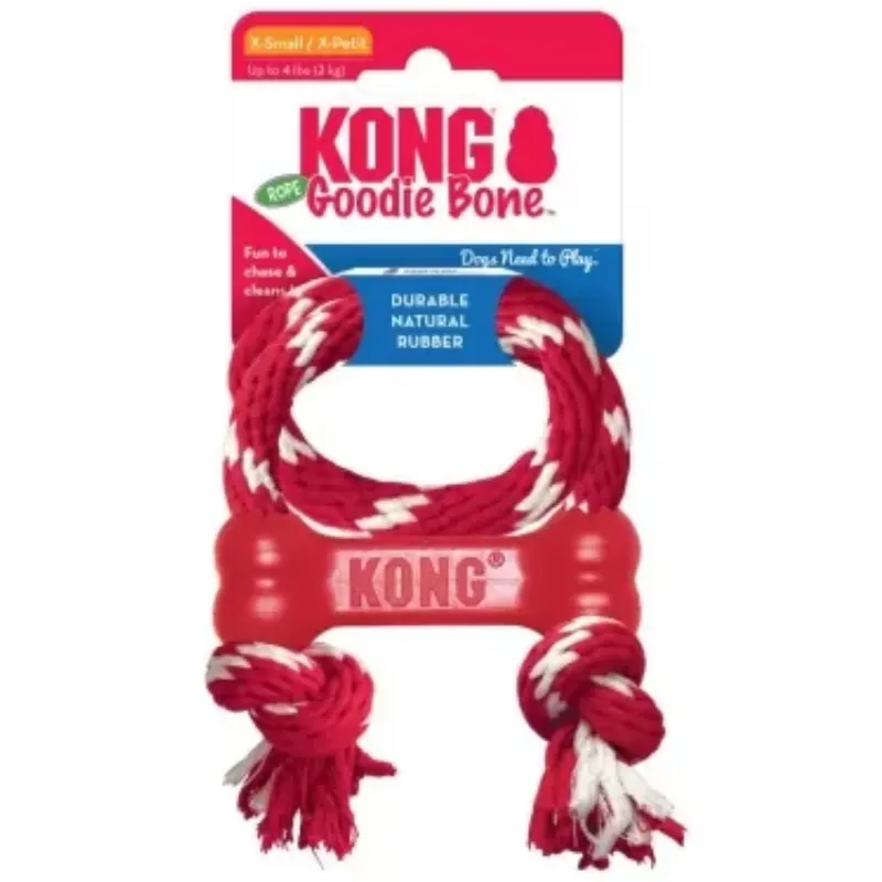 Brinquedo Kong Goodie Bone W/ Rope Pequeno