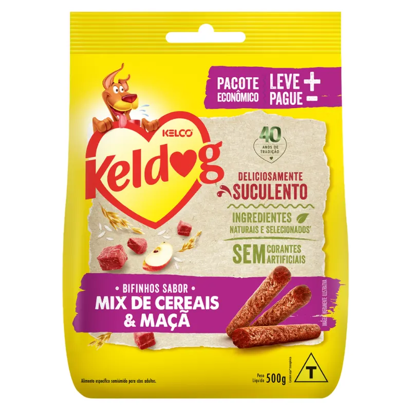 Keldog Bifinhos Criadores Mix de Cereais e Maça 500 g