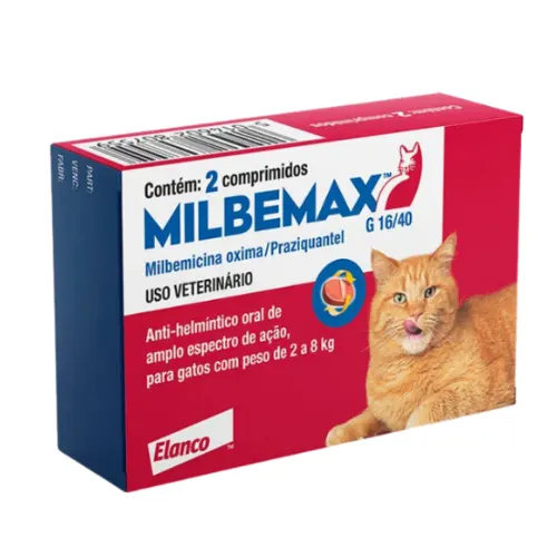Vermífugo Milbemax Gatos 2 a 8kg - 2 comprimidos