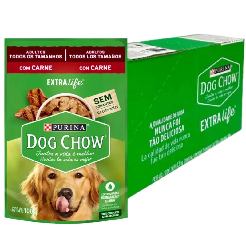 Dog Chow Sachê Para Cães Adultos Sabor Carne 100 g