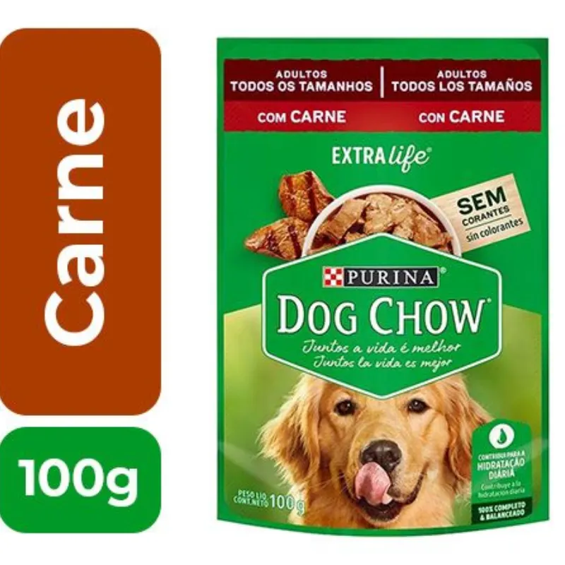 Dog Chow Sachê Para Cães Adultos Sabor Carne 100 g