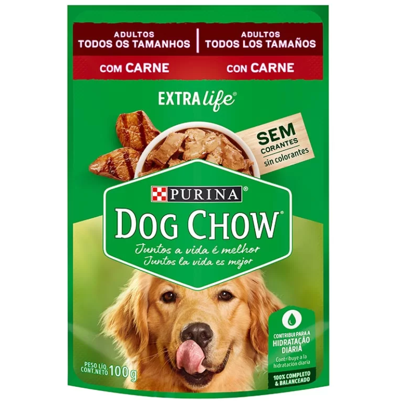 Dog Chow Sachê Para Cães Adultos Sabor Carne 100 g