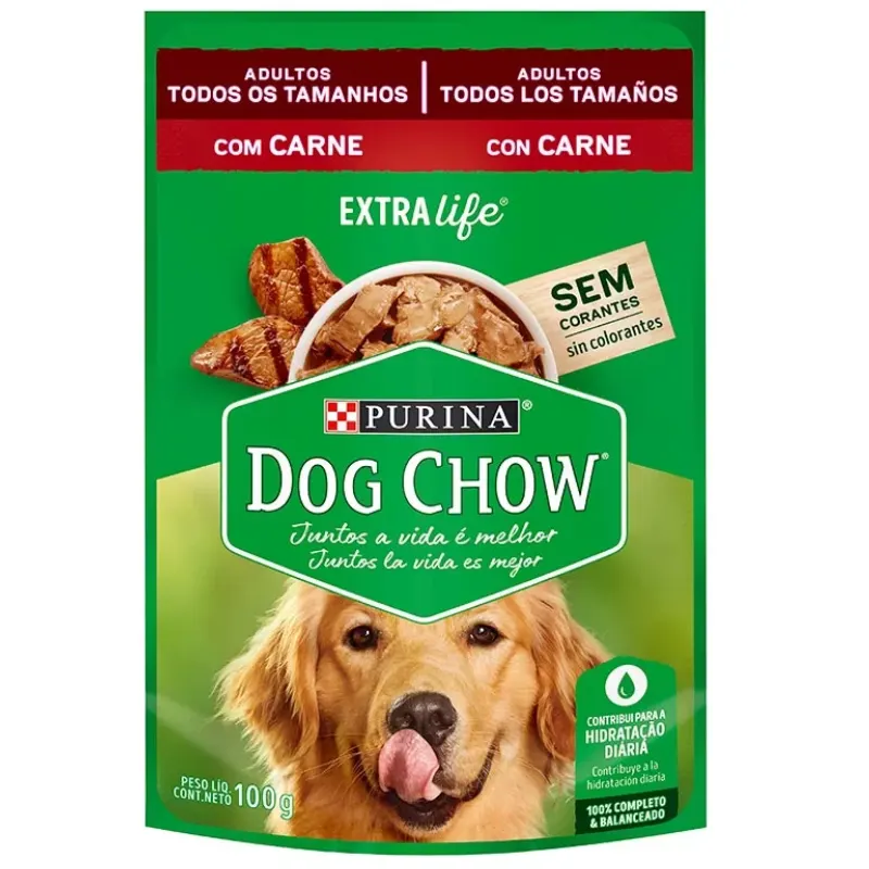 Dog Chow Sachê Para Cães Adultos Sabor Carne 100 g