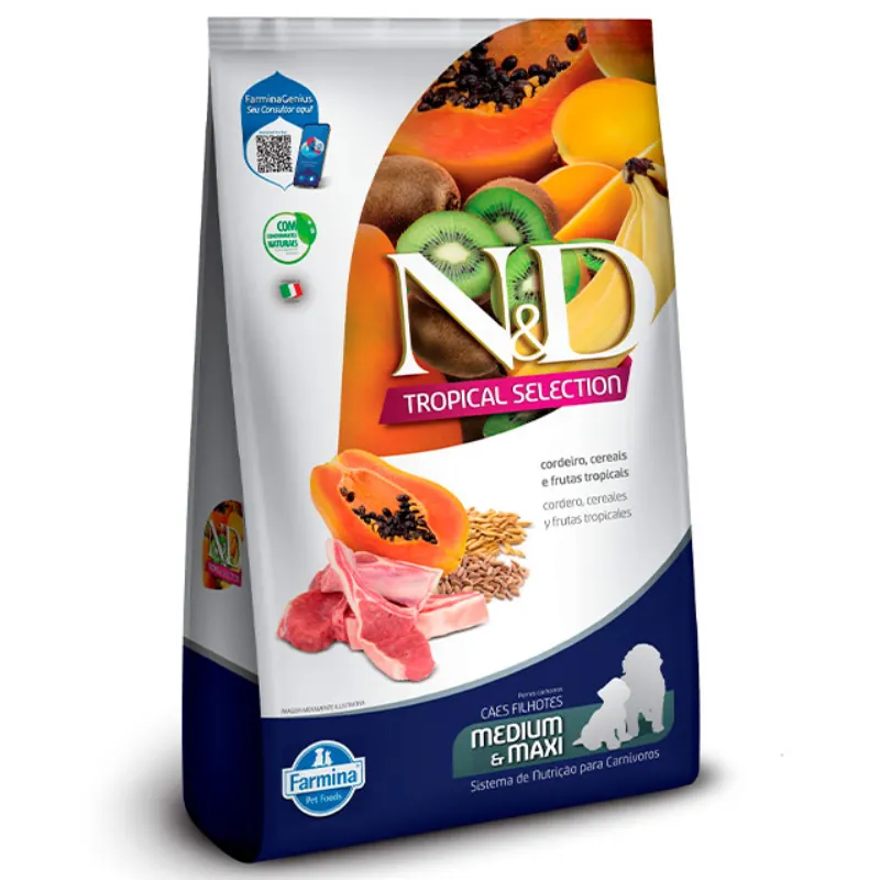 Ração Farmina N&D Tropical Selection para Cães Filhotes de Porte Médio e Grande Sabor Cordeiro 10,1 Kg