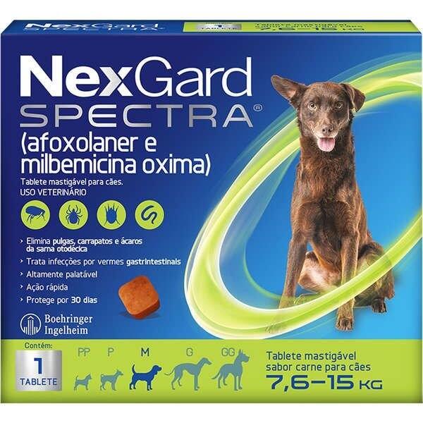 NexGard Spectra Anti-Pulgas e Carrapatos P/ Cães 7,6 a 15 Kg