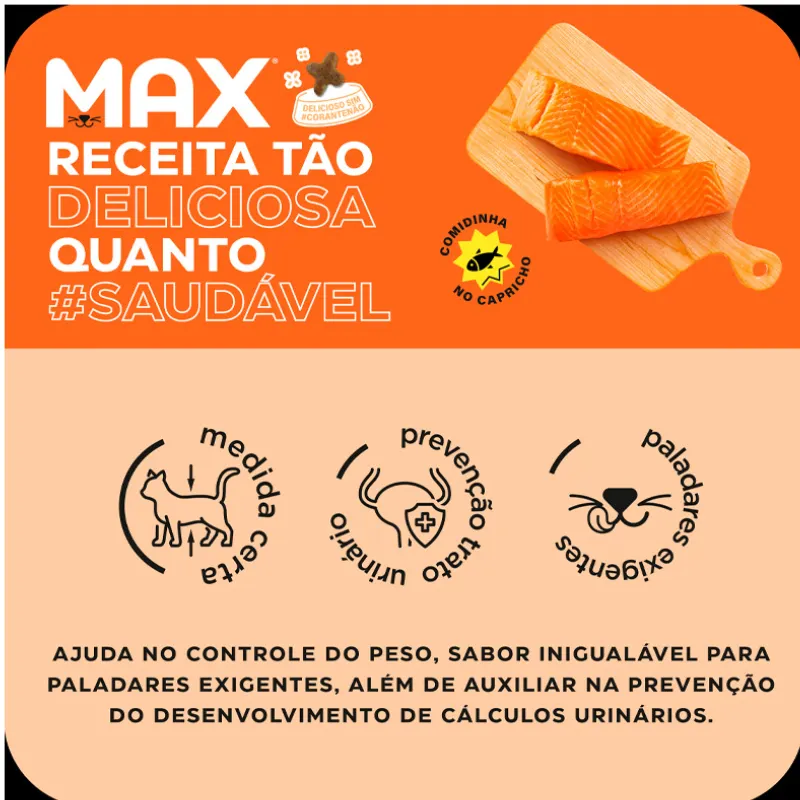 Ração Max para Gatos Adulto Castrados Sabor Salmão