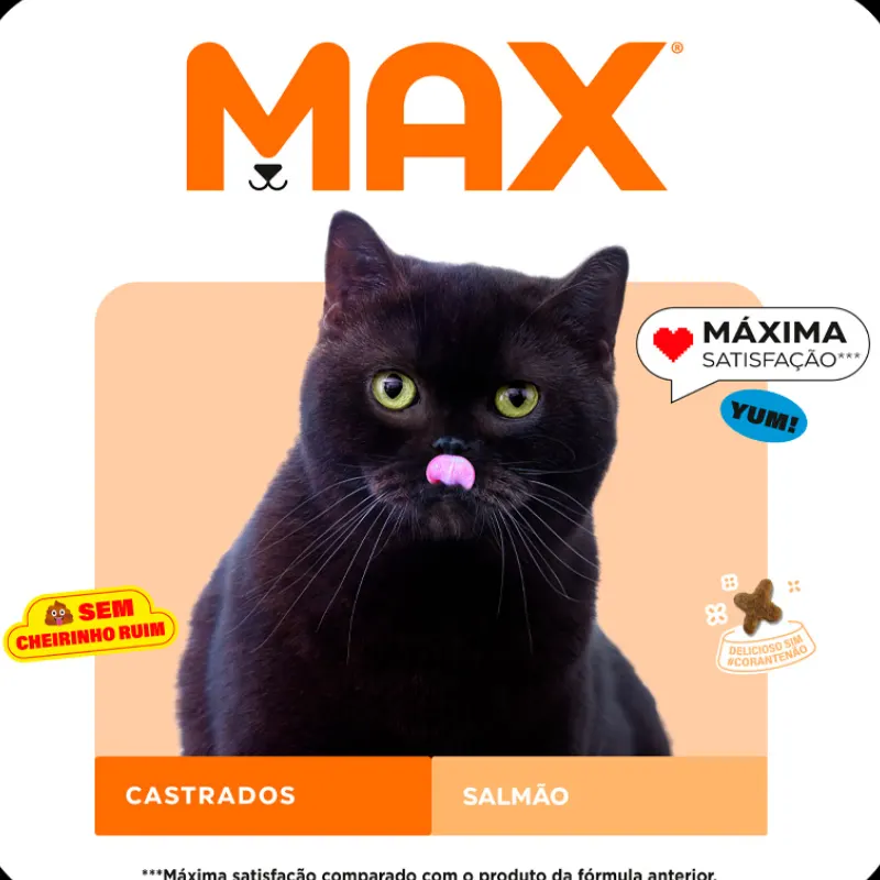Ração Max para Gatos Adulto Castrados Sabor Salmão
