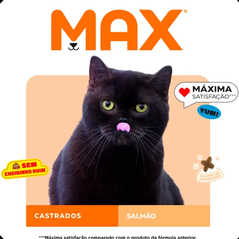 Ração Max para Gatos Adulto Castrados Sabor Salmão