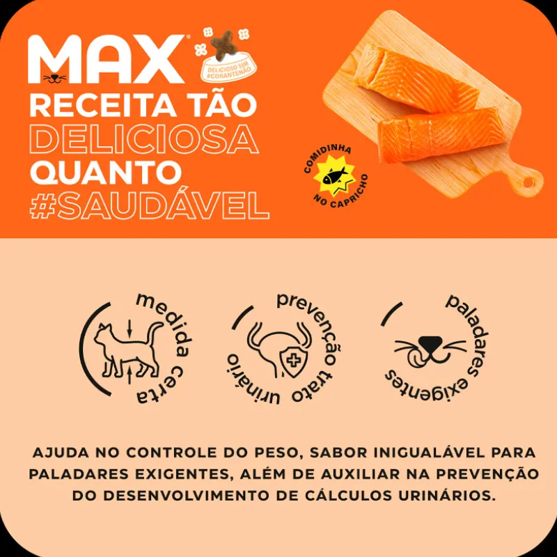 Ração Max para Gatos Adulto Castrados Sabor Salmão