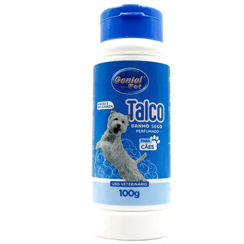 Talco Para Banho Seco Genial Pet Cães 100g