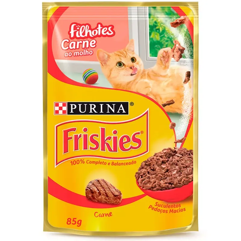 Friskies Sachês para Gatos Filhotes Sabor Carne 85g
