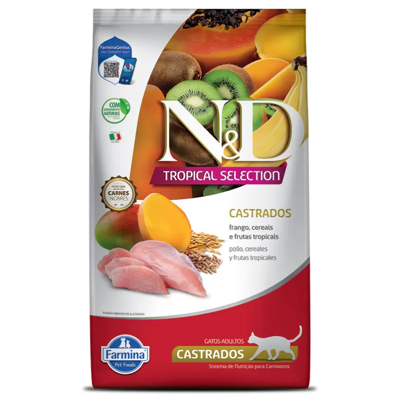 Ração N&D Tropical Selection Gatos Castrados Frango 1,5 Kg