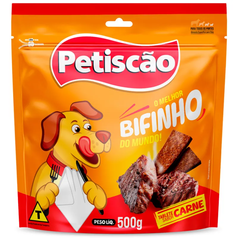 Petisco Tablete Bifinho Mastigável Carne 500 g