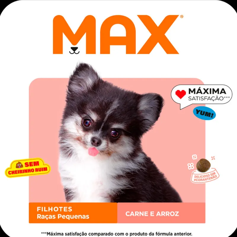 Ração Max Cães Filhotes Porte Pequeno Carne e Arroz 10,1 Kg