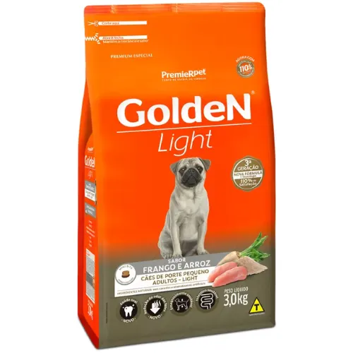 Ração Golden Fórmula Light Cães Adultos Mini Bits Frango