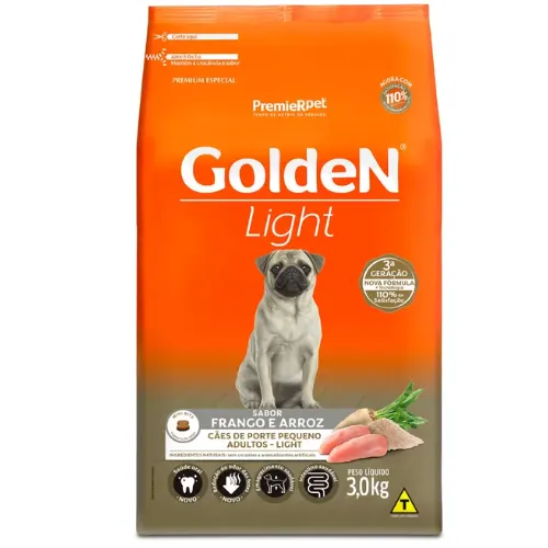 Ração Golden Fórmula Light Cães Adultos Mini Bits Frango