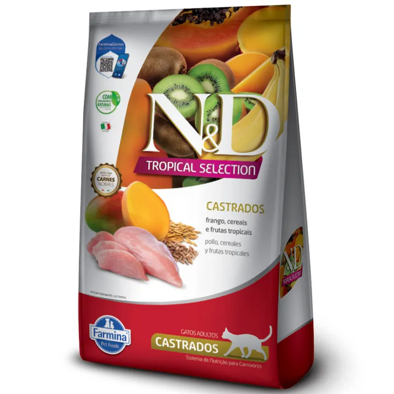 Ração N&D Tropical para Gatos Adultos Castrados Sabor Frango 7 Kg
