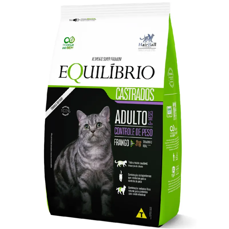 Ração Equilíbrio Gatos Adultos Castrados Sabor Frango 1,5Kg