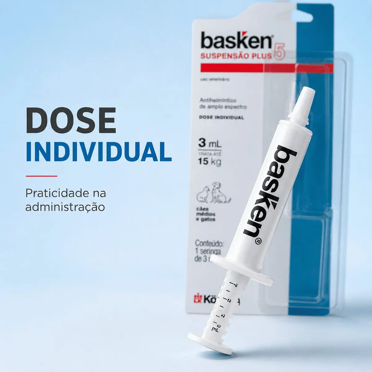 Vermífugo König Basken Suspensão Plus5 para Cães até 15 Kg 3 ml