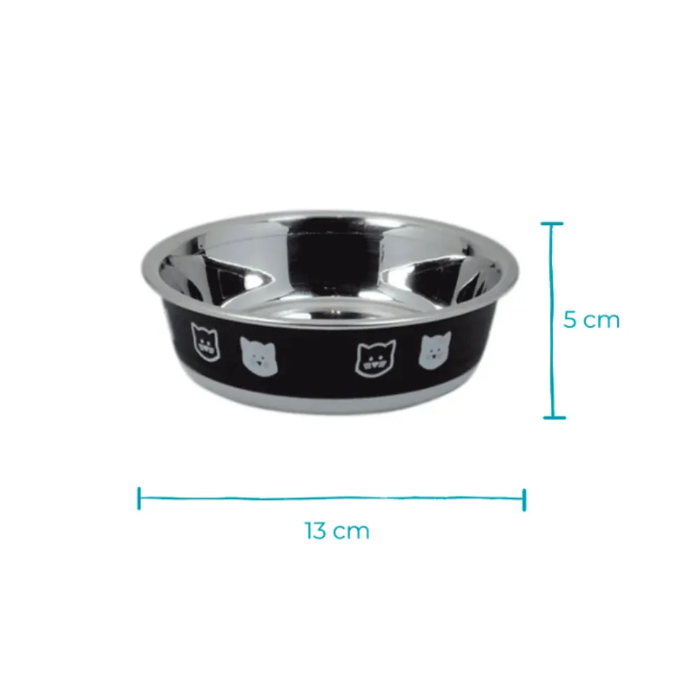 Comedouro Gatos Inox Fusion Preto Jambo 225 ml