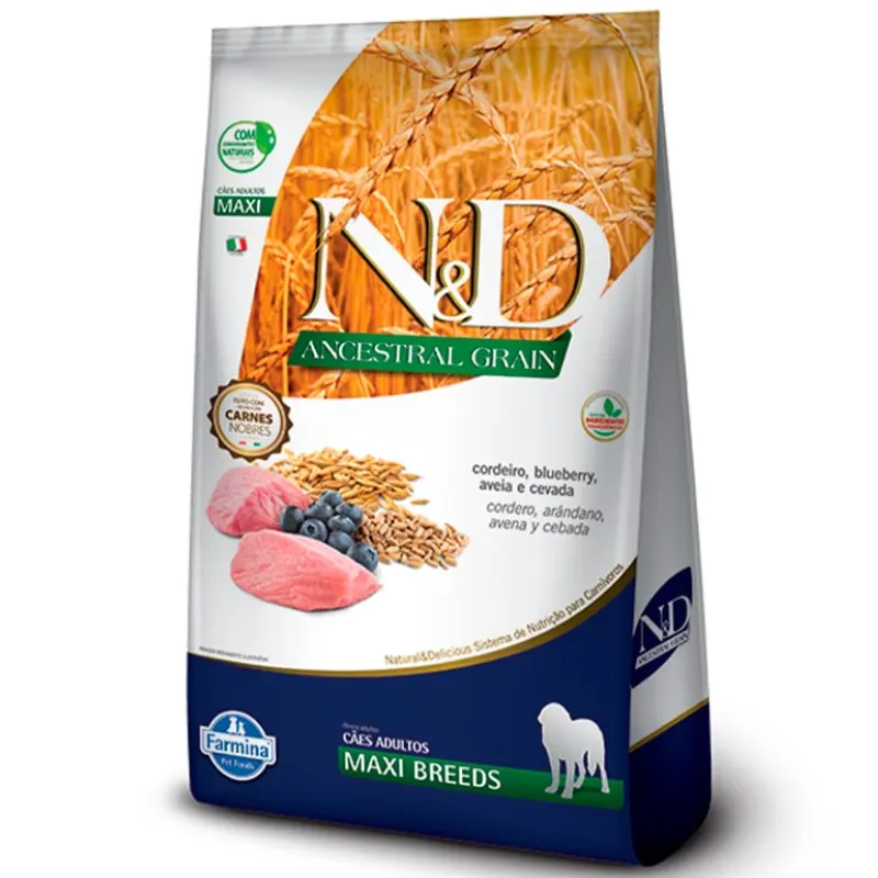 Ração N&D Ancestral para Cães Adultos Maxi Cordeiro 10,1 Kg