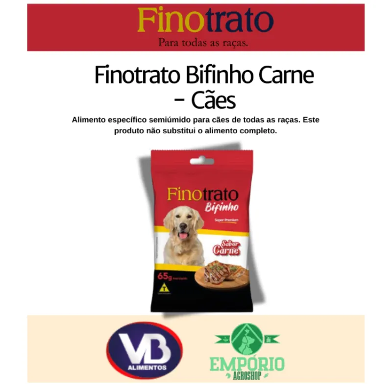 Bifinho Finotrato Sabor Carne para Cães 500 g