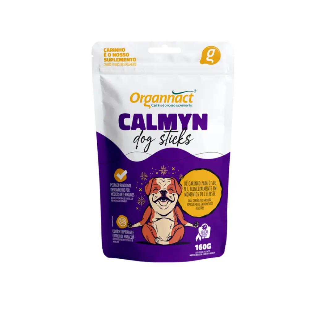 Suplemento Organnact Calmyn Dog Sticks P/Cães 160g