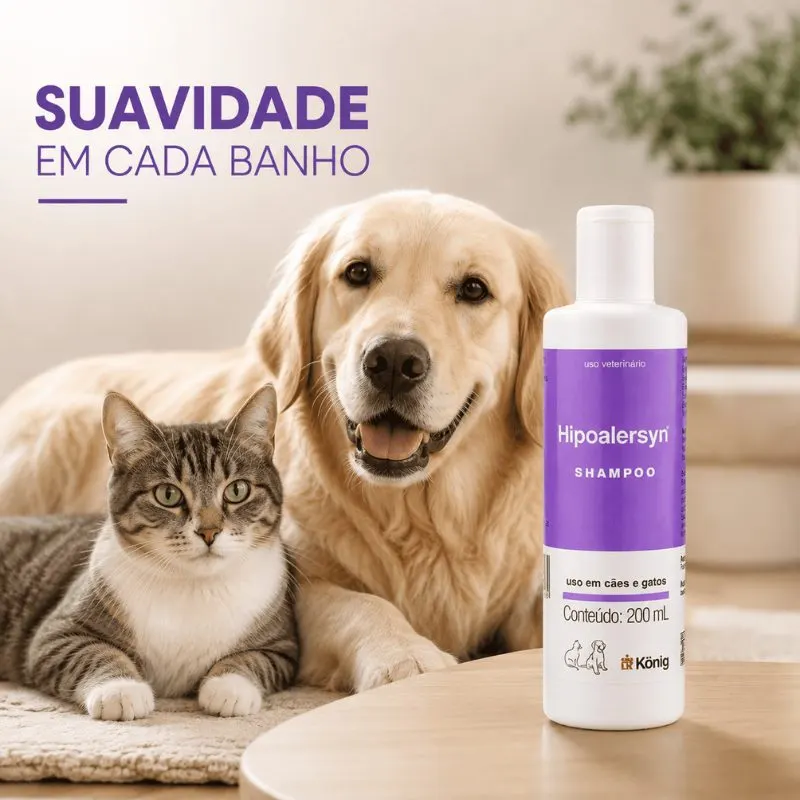 Shampoo hipoalergênico para cães e gatos Hipoaçersyn 200 ml König